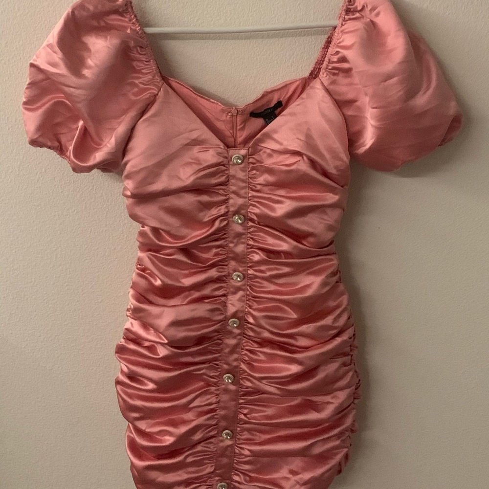 ruched pink dress forever 21